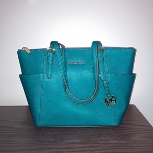 RARE MICHAEL Michael Kors EW TZ Tote, Deep Teal, NWT